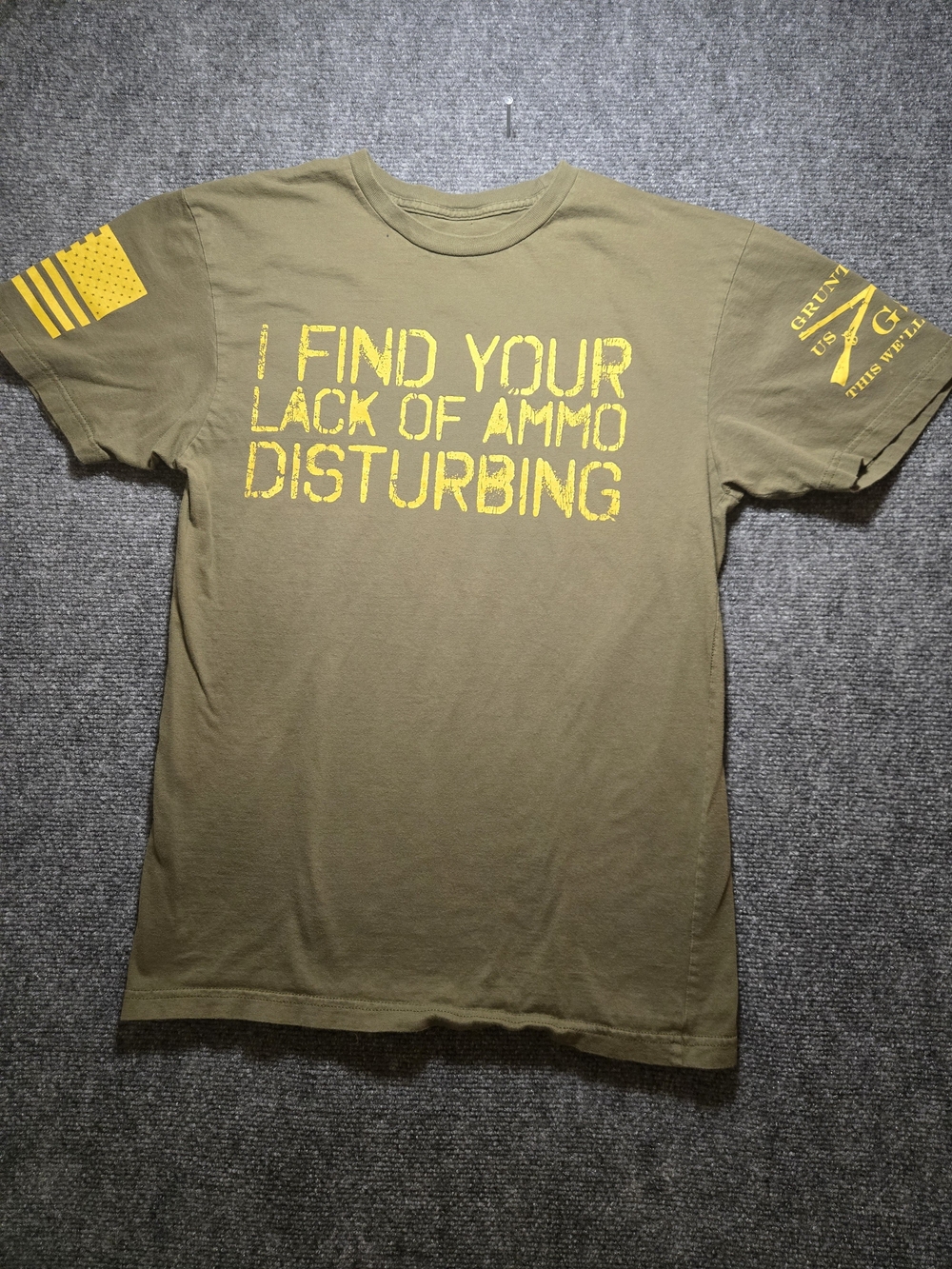 Grunt Style Men's Olive 'I Find Your Lack of Ammo Disturbing' Graphic Tee
